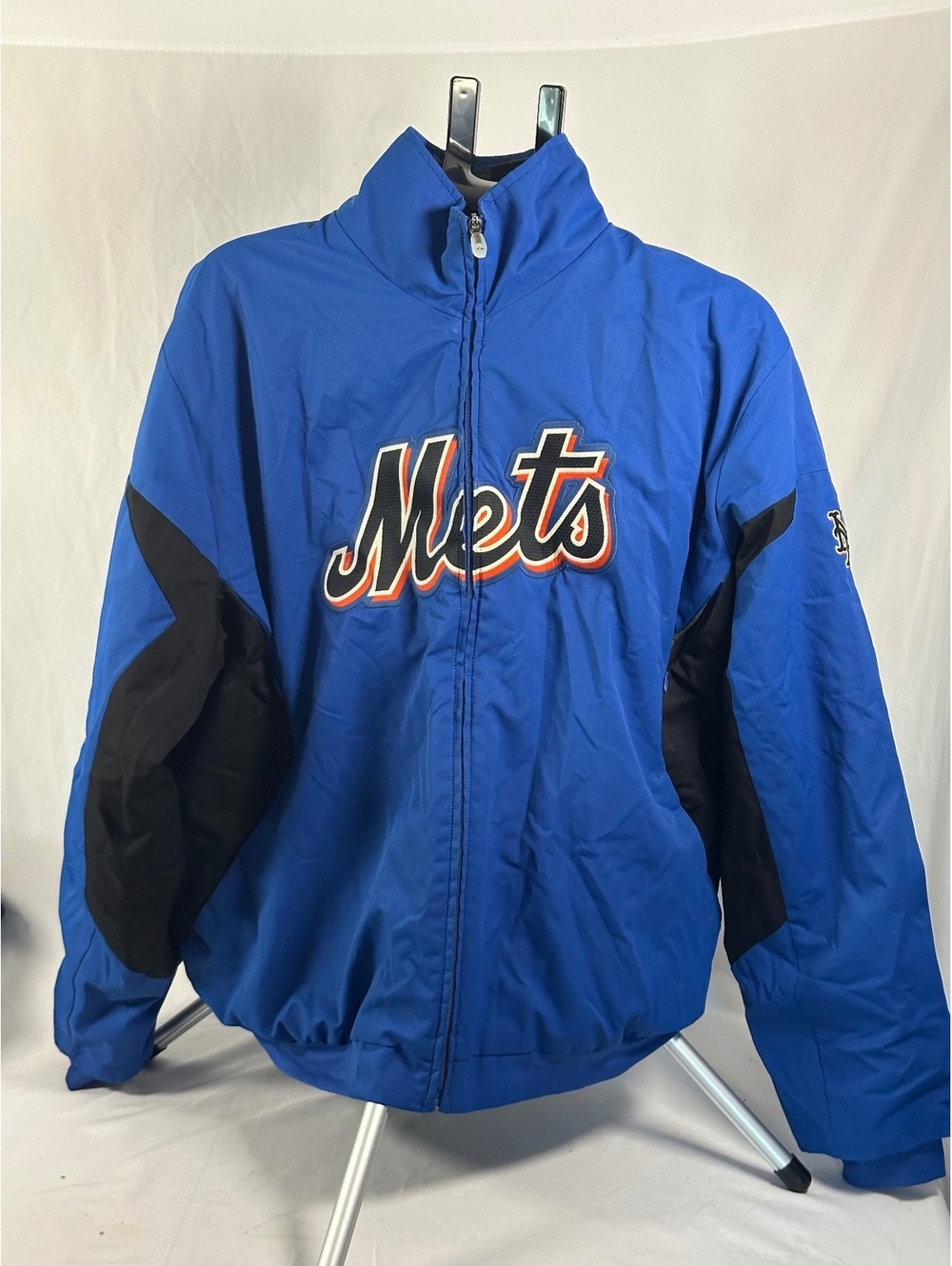 Majestic New York Mets Blue and Black Zip-Up Jacket Size Large